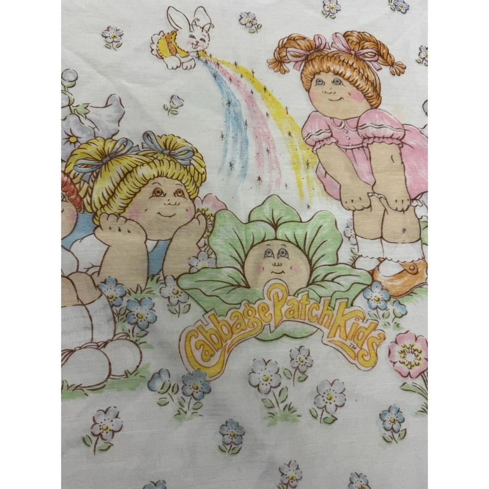 Cabbage Patch Kids Pillowcase Size 1983 Multicolor Standard Size Floral Cotton